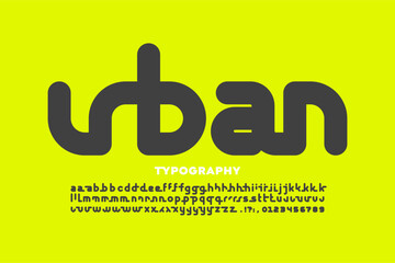 Poster - urban. modern style font, alphabet letters and numbers vector illustration