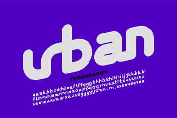 Poster - urban. modern style font, alphabet letters and numbers vector illustration