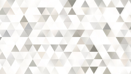 Poster - Abstract beige or light brown and gray triangle shape pattern on white. Desaturated colors. Full frame geometric triangular background in 4k resolution. Copy space.