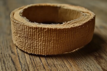 Poster - A circular object made of textured brown natural material