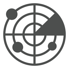 Fototapete - Ship navigation locator solid icon, marine navigation concept. Vector graphics. Radar with vessel location pins sign on white background, glyph style icon for mobile or web design.