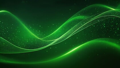 Wall Mural - Digital green particles wave and light abstract background with shining dots and stars. abstract wallpaper art. backdrop concept,star,54