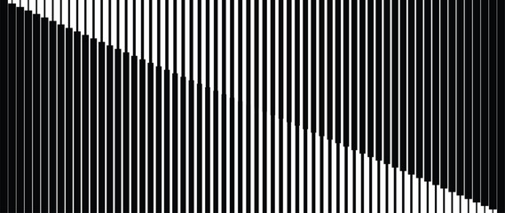 Wall Mural - abstract black and white blend line art background vector. wallpaper design with wavy line in motion