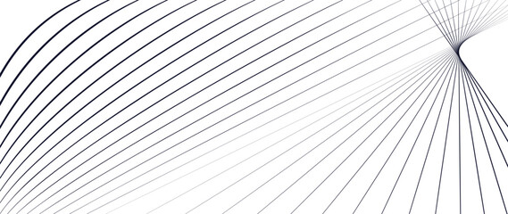 Wall Mural - abstract black and white blend line art background vector. wallpaper design with wavy line in motion