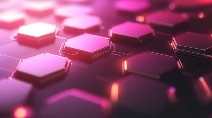 Fototapete - A sleek infographic primarily featuring hexagonal nodes and glowing pathways illustrates the advancements in blockchain technology and finance innovation