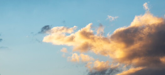 Wall Mural - beautiful clouds on the sky after sunset . sunset sky background.