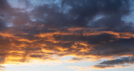 Wall Mural - beautiful clouds on the sky after sunset . sunset sky background.