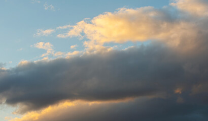 Wall Mural - beautiful clouds on the sky after sunset . sunset sky background.