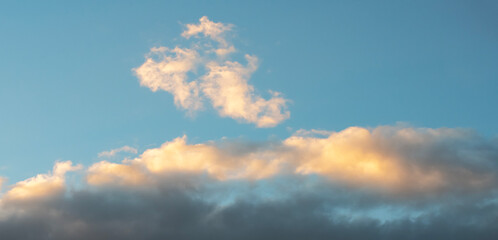 Wall Mural - beautiful clouds on the sky after sunset . sunset sky background.