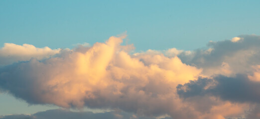 Wall Mural - beautiful clouds on the sky after sunset . sunset sky background.