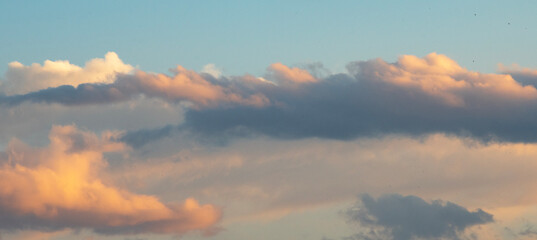Wall Mural - beautiful clouds on the sky after sunset . sunset sky background.