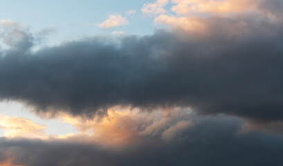 Wall Mural - beautiful clouds on the sky after sunset . sunset sky background.