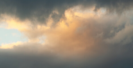 Wall Mural - beautiful clouds on the sky after sunset . sunset sky background.