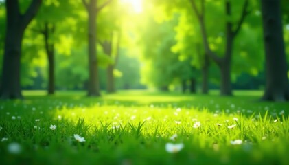 Wall Mural - abstract blurred nature scene, soft focus bokeh, water, magical, dreamy