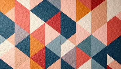 Canvas Print - Abstract geometric shapes in muted tones form a repeating pattern ideal for interior design projects , repeat, fabric, modern