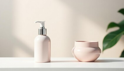 Wall Mural - clean minimalist product display on white backdrop, smooth, elegance, pristine