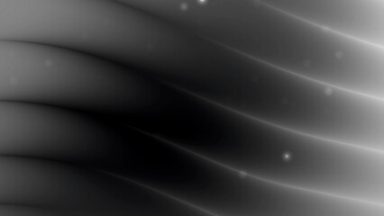 Wall Mural - Gray black to white gradient background with white glowing dots and curved lines