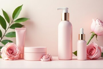 Wall Mural - delicate white backdrop, ideal for beauty product display , template, refined, light