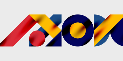 Poster - Abstract design. Bold shapes, vibrant colors. Red, blue, yellow elements intersect. Modern aesthetic, dynamic composition. Minimalist style, graphic art.