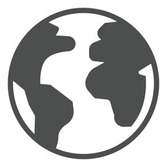 Poster - Planet earth solid icon, cosmos concept. Vector graphics. World globe with continents and oceans sign on white background, glyph style icon for mobile or web design.