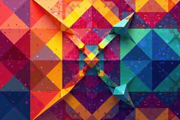 Wall Mural - geometric shapes forming an abstract, continuous motif , geometric, polygon