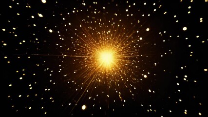 Wall Mural - glimmering golden particles swirl and radiate outward, forming an enchanting light show. this mesmer