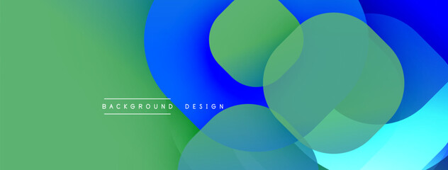 Poster - Abstract background. Overlapping circles create dynamic gradient effect. Blue, green hues blend seamlessly. Modern design element. Simple, clean aesthetic.