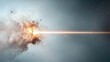 © BirD - Dynamic explosion with bright beam, depicting power and energetic release in a cloudy atmosphere.