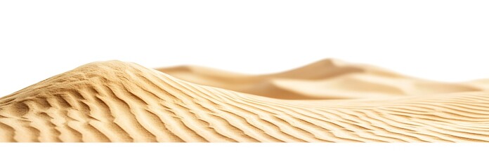 Poster - Abstract Beige Sand Dune Texture, Undulating Patterns, Soft Lighting, White Background