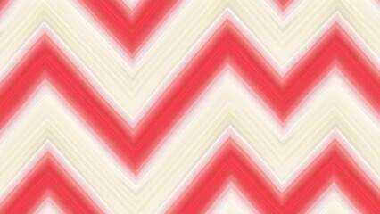 Poster - Vibrant Chevron Stripes with Watercolor Effect in Red and Cream Tones