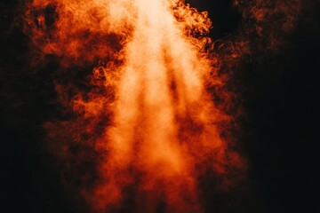 Poster - A stage lit by an orange spotlight, or beams of light from the gods isolated against a black backdrop