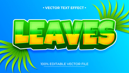 Poster - Leaves style bold text effect editable text