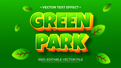 Poster - Green Park editable text effect on Green background