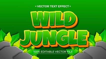 Poster - Editable text style effect Wild Jungle text style theme