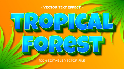 Poster - Editable text effect Tropical Forest style