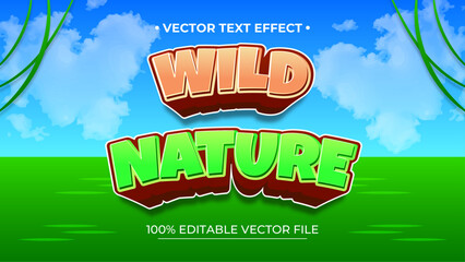 Poster - Wild Nature text effect editable vector 3d