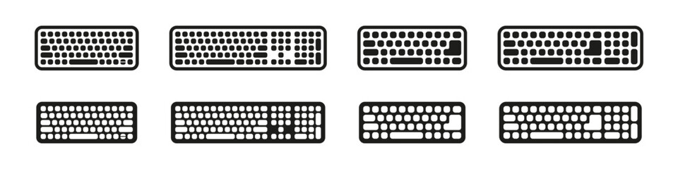 Keyboard icons collection. Computer input device symbols