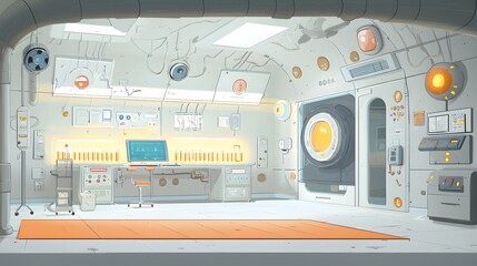 Aufkleber - Cutting edge underground laboratory with state of the art technology including glowing test tubes advanced systems and a sterile cleanroom for sensitive experiments and discoveries