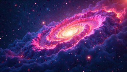 Wall Mural - Abstract swirling nebula, cosmic dust and stars , dark, celestial