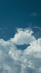 Wall Mural - Formation Of Cumulus Clouds Time Lapse. Natural Background Sky. Cloudy Sky With Fluffy Clouds. Concept Of Freedom. Amazing Cloudy Dramatic Sky With Fluffy Clouds. Bright Blue Sky. Fly Concept