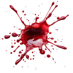 Poster - Blood splash on a stark Transparent background creating a striking visual contrast for artistic expression, Splash blood on