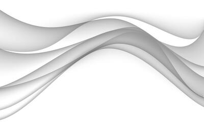 Poster - Abstract white curve wave paper cut style background vector