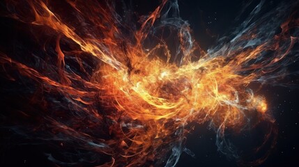 Luminous Cosmic Nebula and Spiraling Energy Patterns in Deep Space