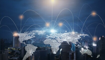 world wide web with global map