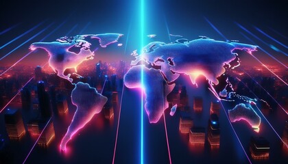 world wide web with global map