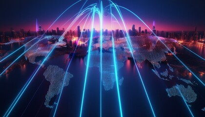 world wide web with global map