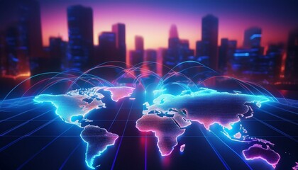 world wide web with global map