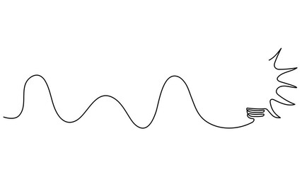 Poster - Lightbulb continuous line drawing animated video. Electric lamp animation.
