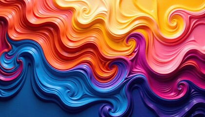 Wall Mural - abstract swirling paint colors, vibrant texture, dynamic, energy