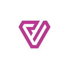 Abstract Geometric Letter V Logo design vector template isolated on white background